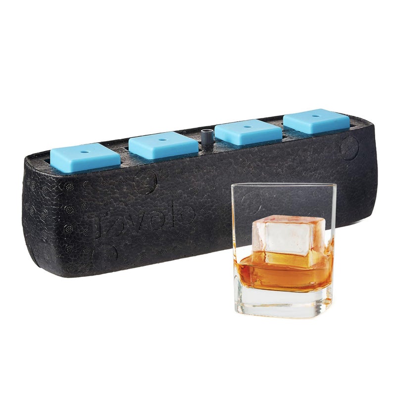 Tovolo Crystal Clear Ice Cube Maker King Cube System for Perfectly Clear Ice Cubes for Whisky Bourbon Cocktails, Seamless 2 Inch Rocks Set of 4 Molds Creates Premium Craft Ice - Image 1